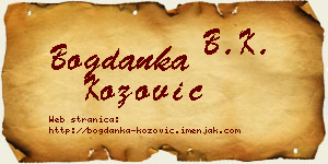 Bogdanka Kožović vizit kartica